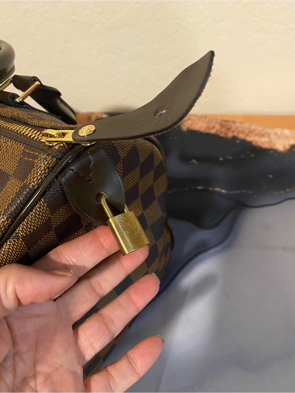 Brown Checkered Bag - Picture 3 of 10